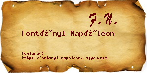 Fontányi Napóleon névjegykártya